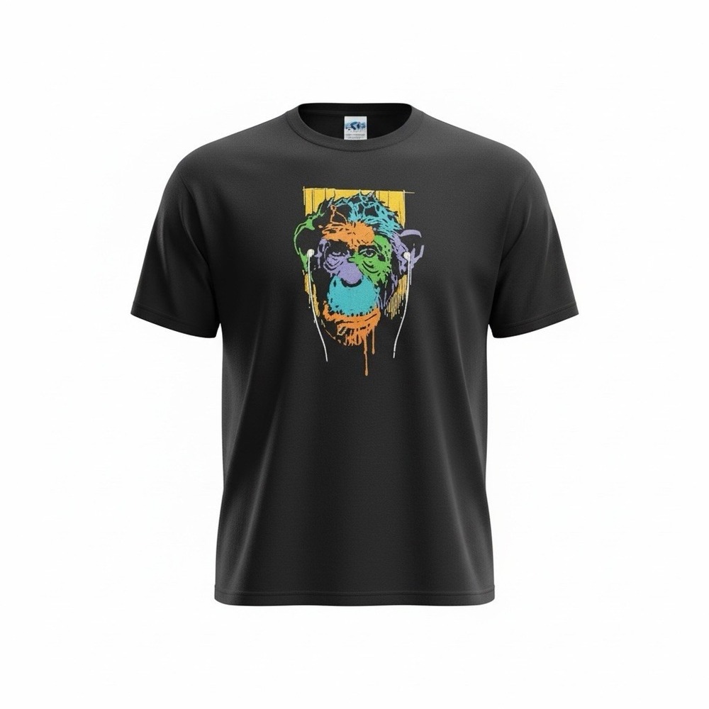 VTG Y2K Liquid Blue Music Art  T-Shirt 4XL‎ Graphic Psychedelic Streetwear Mens